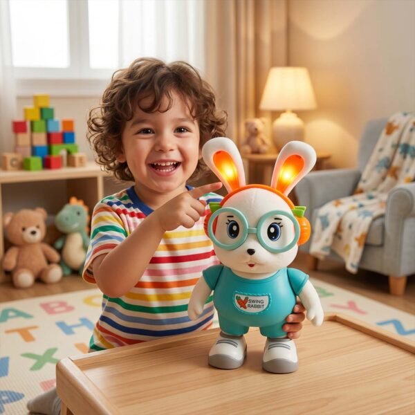 Swing Rabbit Musical Toy – Light-Up Ears & Interactive Play