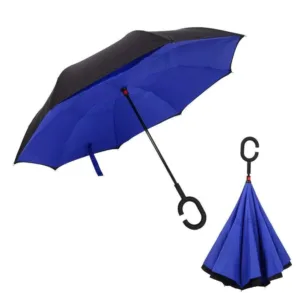 Windproof Reverse Umbrella C Handle Upside Down Design
