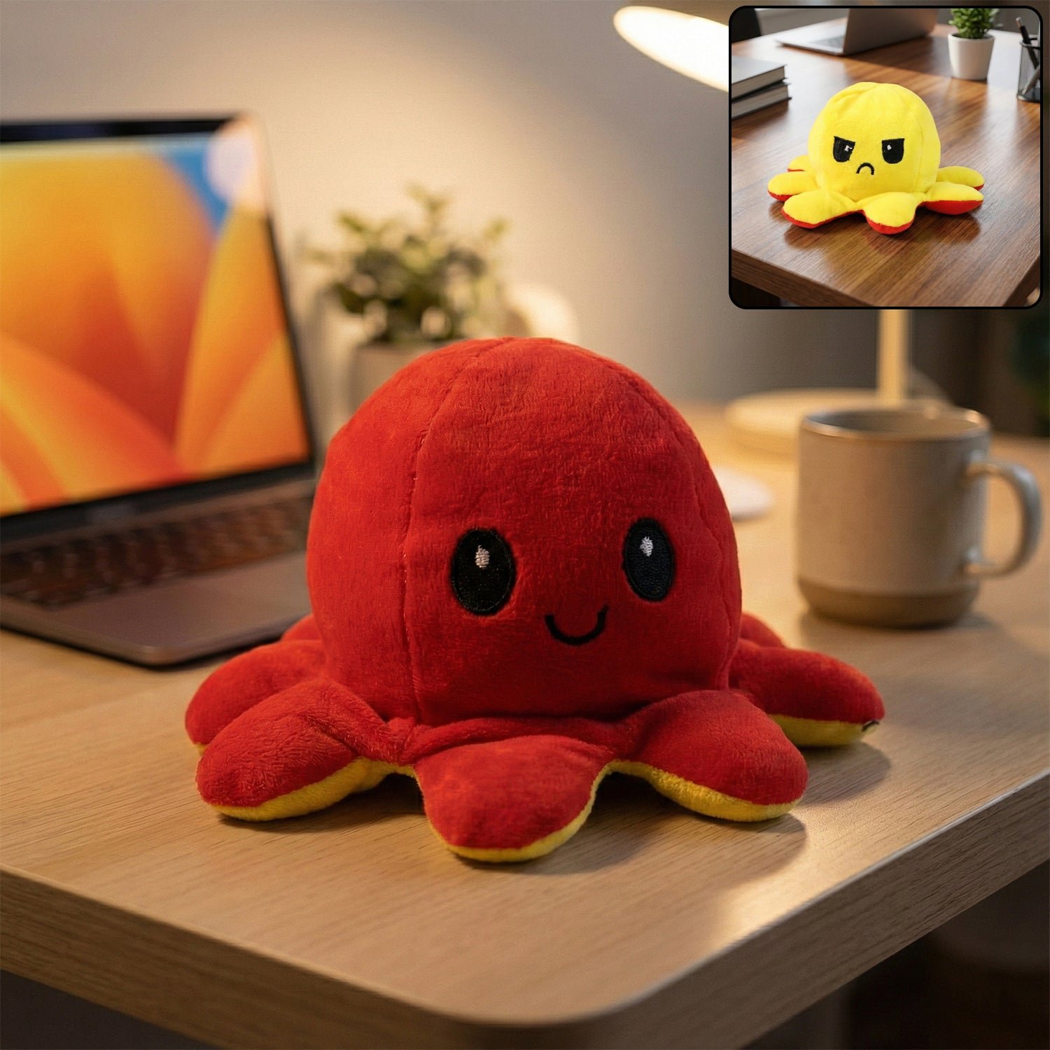 Reversible Octopus Plush Toy – Express Moods with Soft Comfort