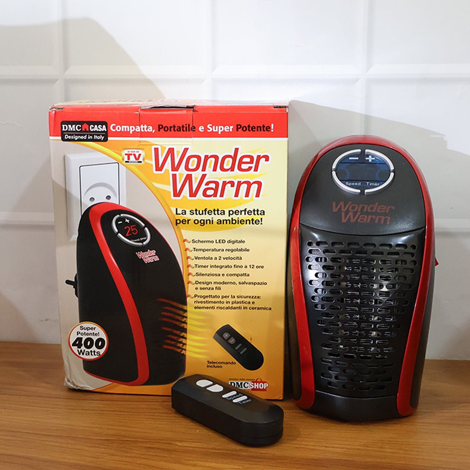 400W Wall Plug Room Heater – Compact Heating with Remote Control
