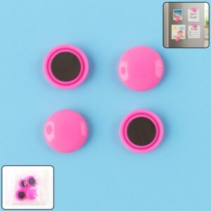 Round Fridge Magnets – Strong Grip, Scratch-Safe Buttons (4 Pcs)