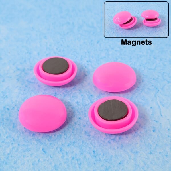 Round Fridge Magnets – Strong Grip, Scratch-Safe Buttons (4 Pcs)
