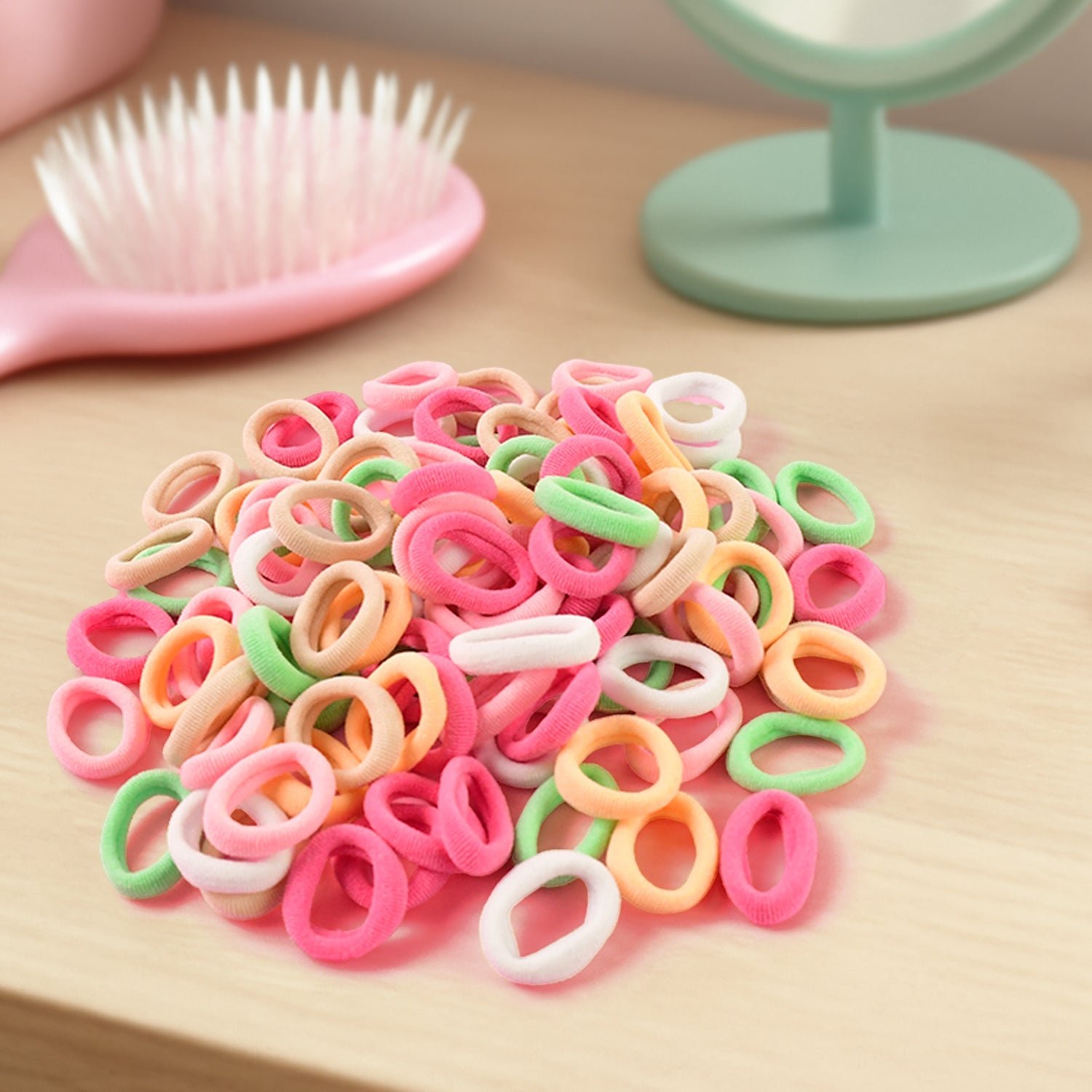 Soft Elastic Hair Bands for Kids – 100-Pack Colorful No-Metal Hair Ties