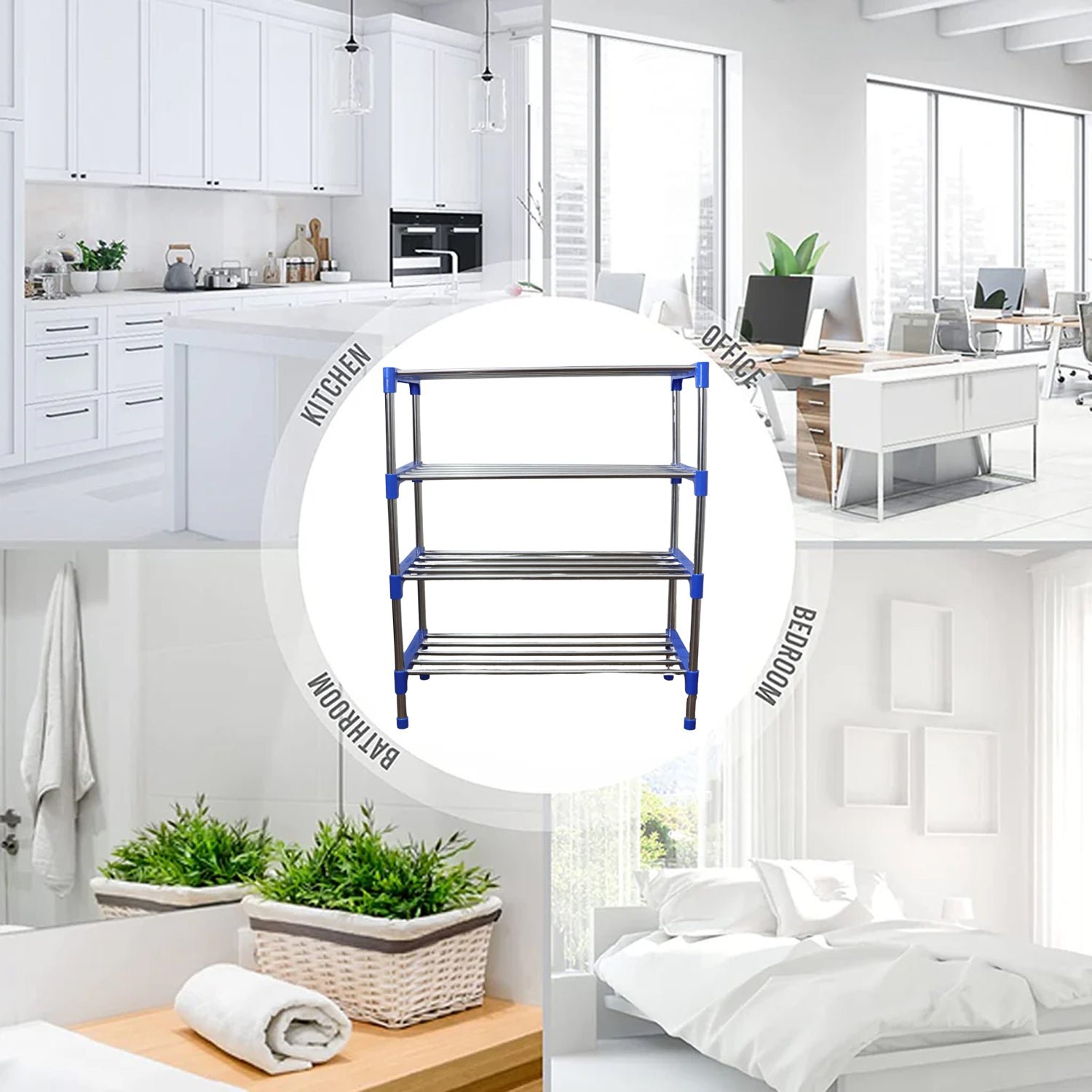 4-Layer Shoe Rack Organizer – Durable Stainless Steel Storage