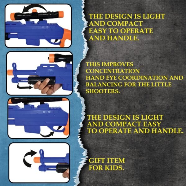 Shot Air Gun Toy with Scope – Safe Foam Bullet Blaster for Kids