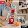 Manual Rotary Drum Grater and Slicer, Stainless Steel 3 Drum Vegetable Cutter (1 Set)