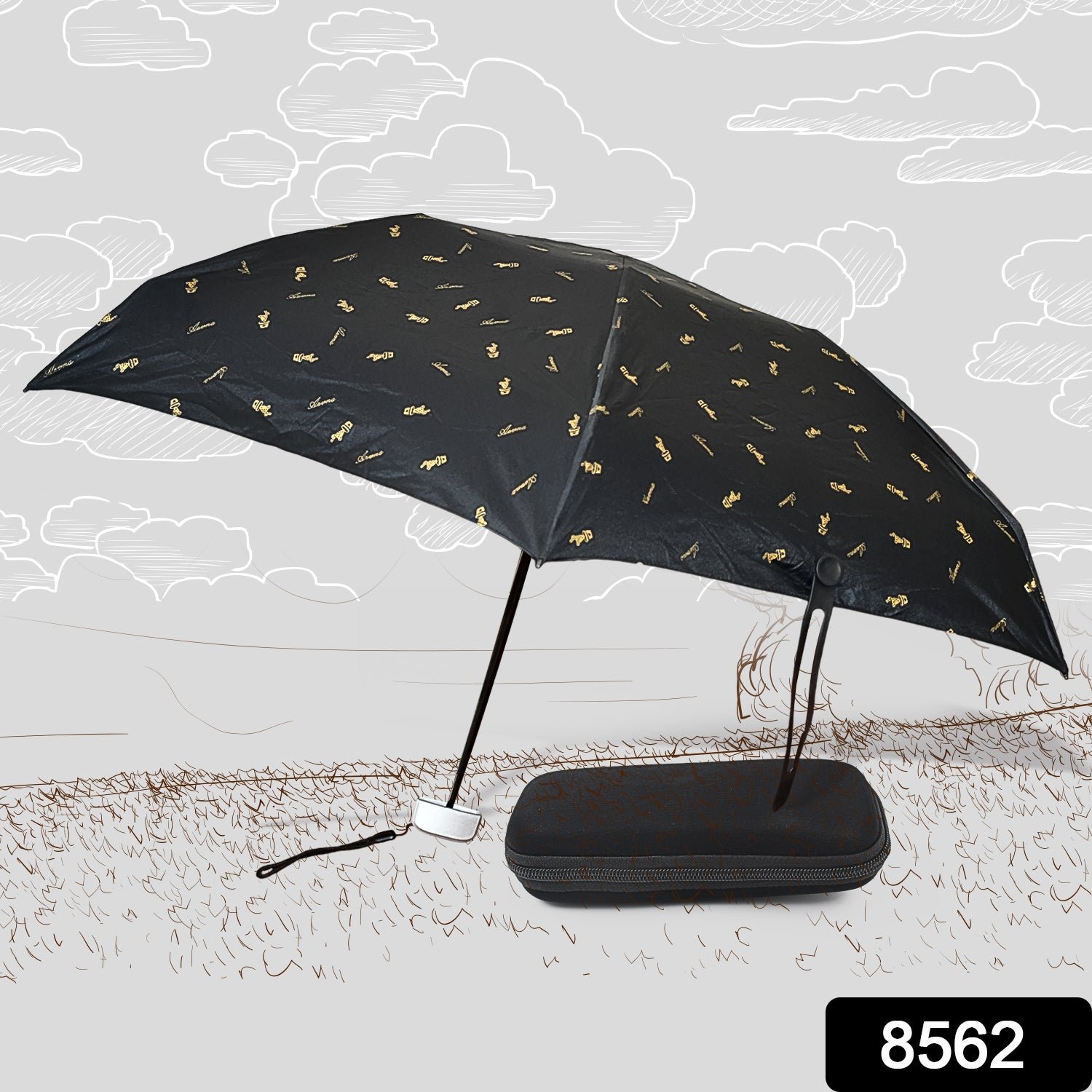 Compact Umbrella UV Protection 3 Fold with Zip Case