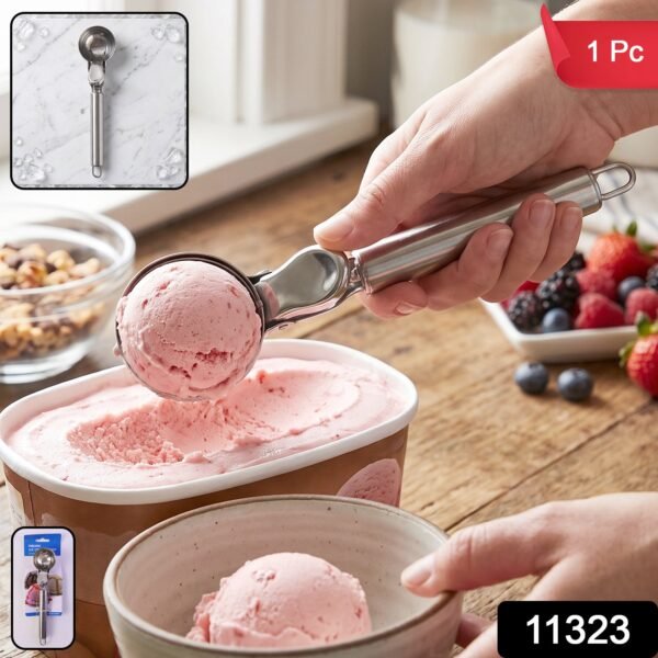 sku_0ae07a4e-9a89-498d-be6f-11b8c542ac95 Stainless Steel Trigger Release Ice Cream Scoop Cookie Dough Scoope...