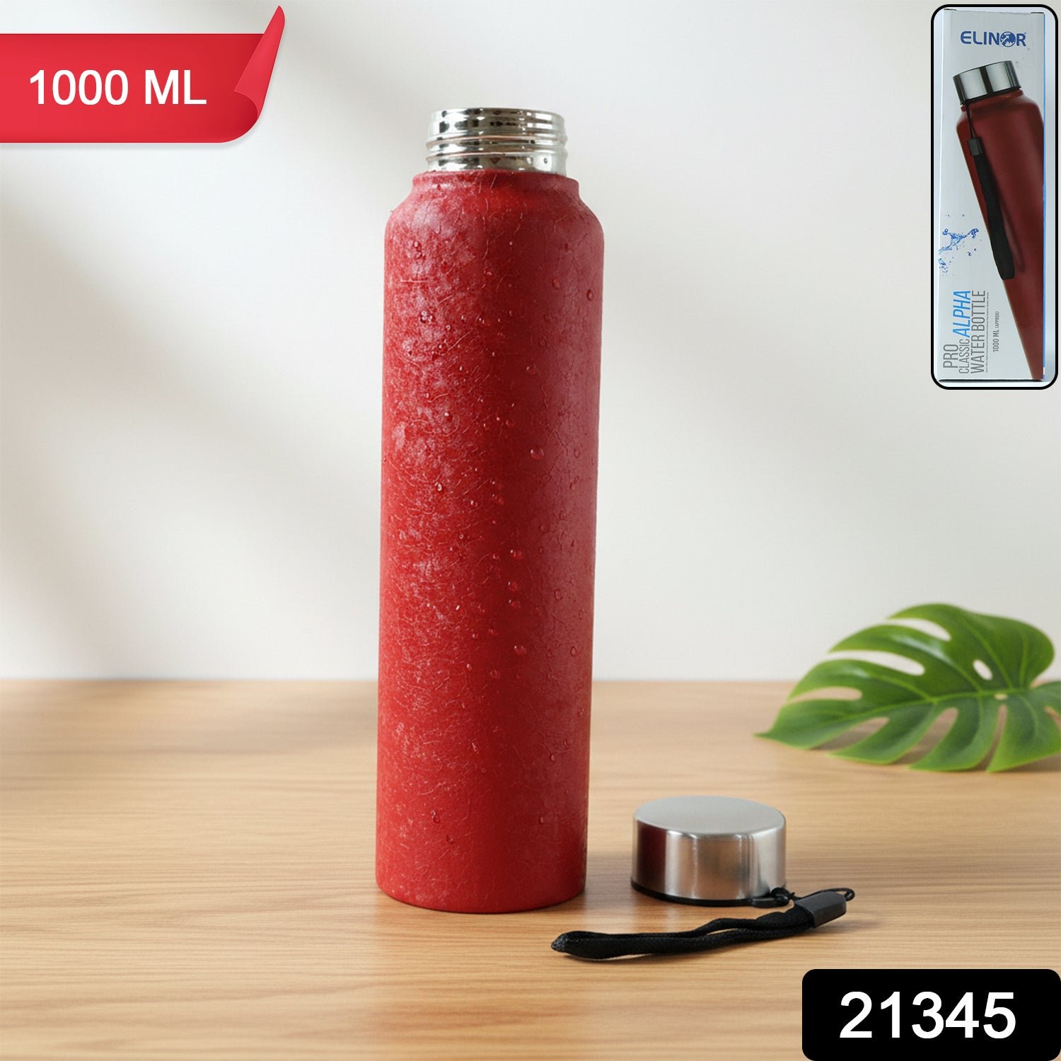 Stainless Steel Water Bottle 1000 ML – Leakproof & Insulated Red