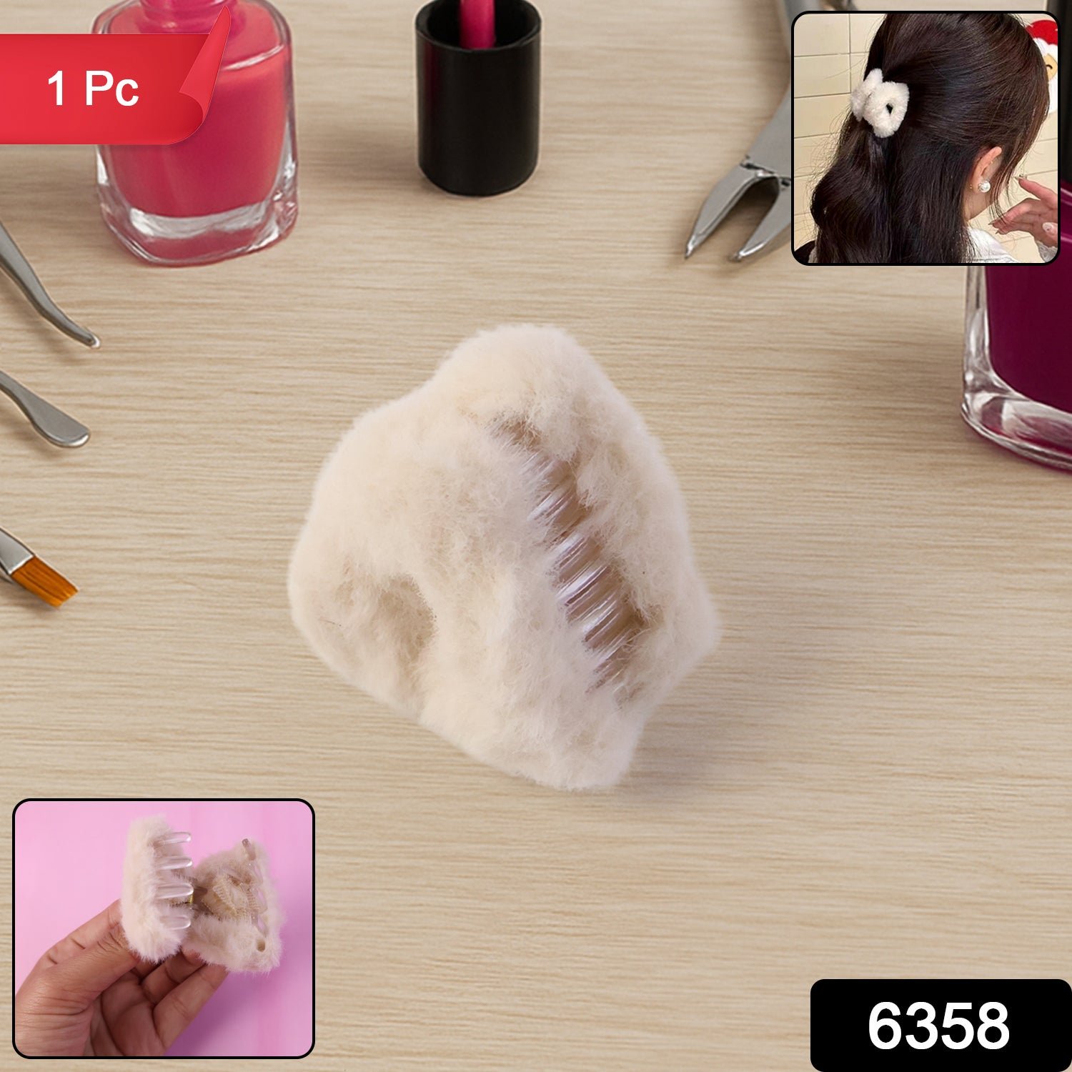 Hair Claw Clip – Plush, Non-slip Fluffy Hair Accessory