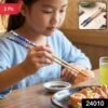 Reusable Bamboo Chopsticks with Blue Chinese Print Design (2 Pc)