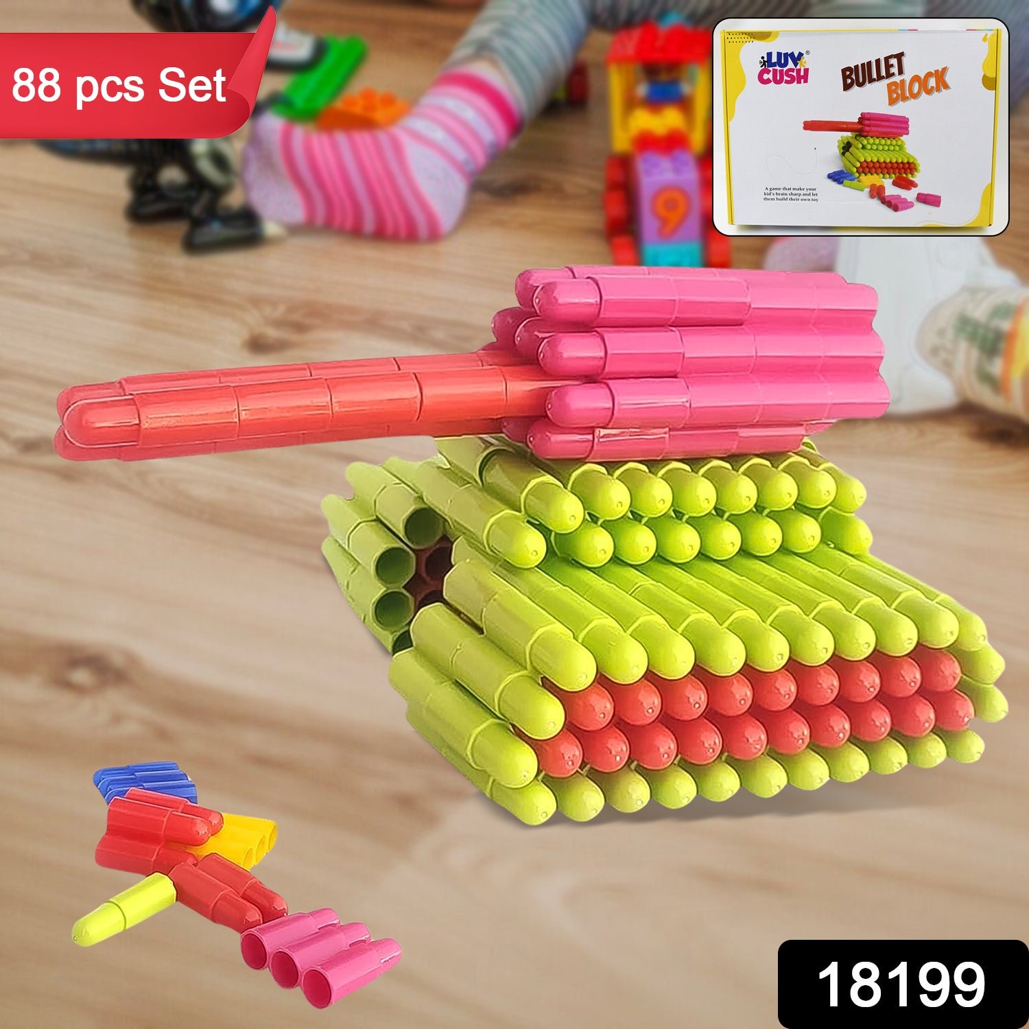 Bullet Blocks for Kids – Creative 88 Pc Building Set | Boardoria