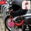 3 Digit Combination Helmet Cable Lock with Coiled Wire for Travel Safety (1 Pc)