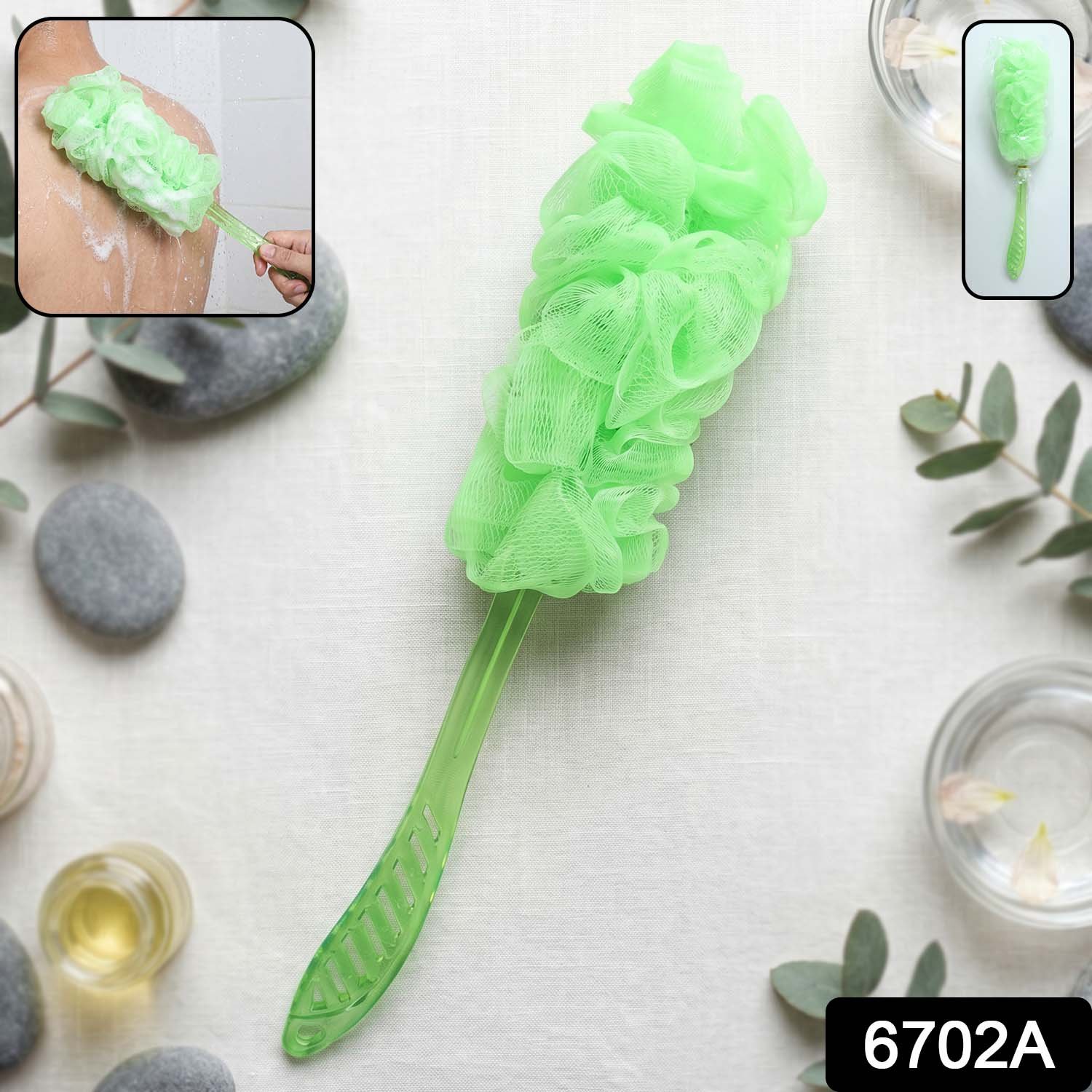 Long Handle Bath Loofah – 45cm Reach Back Scrubber | Mist & Relax