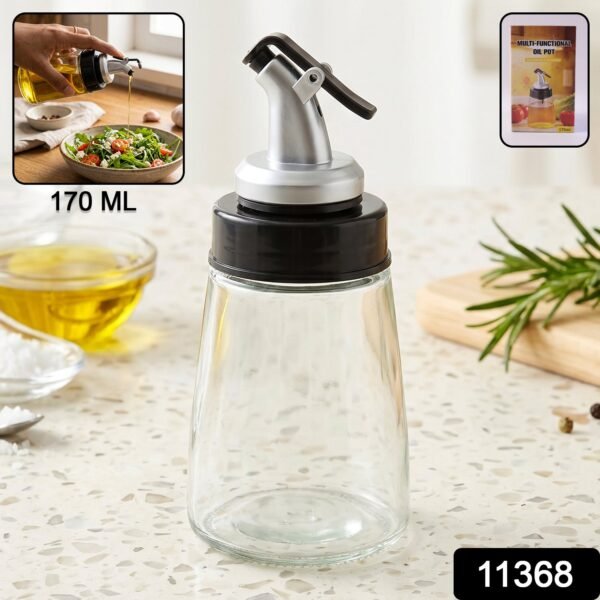 Glass Oil Dispenser Bottle – No-Drip Spout, 170 ml Capacity