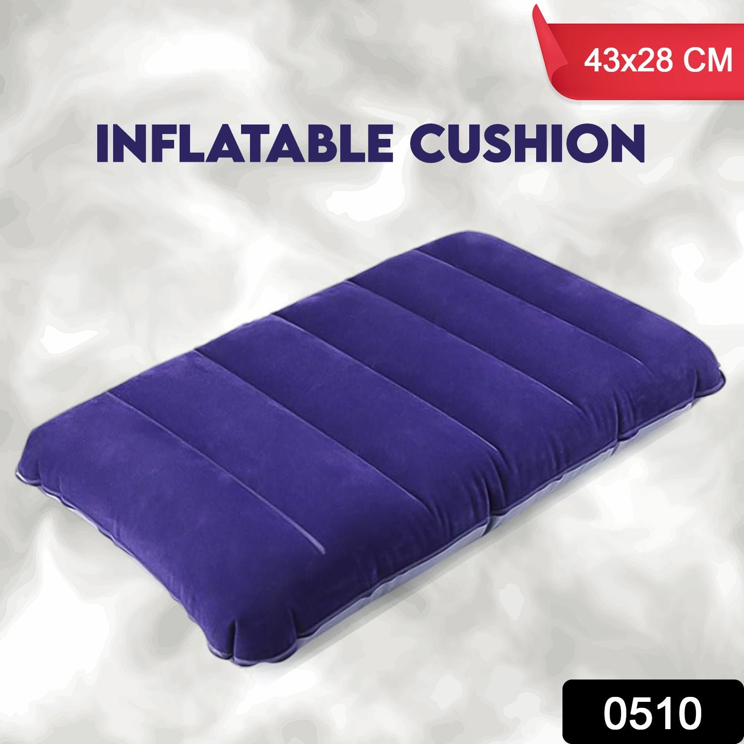 Inflatable Travel Pillow – Velvet Air Comfort (Blue) | PillowTrek