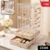 sku_3100a3d7-f2e9-4a33-9b76-cb5a4061afa5 Acrylic Jewelry Organizer Box, 3 Hanging Panels and 2 Drawers for Earrings (1 Set)