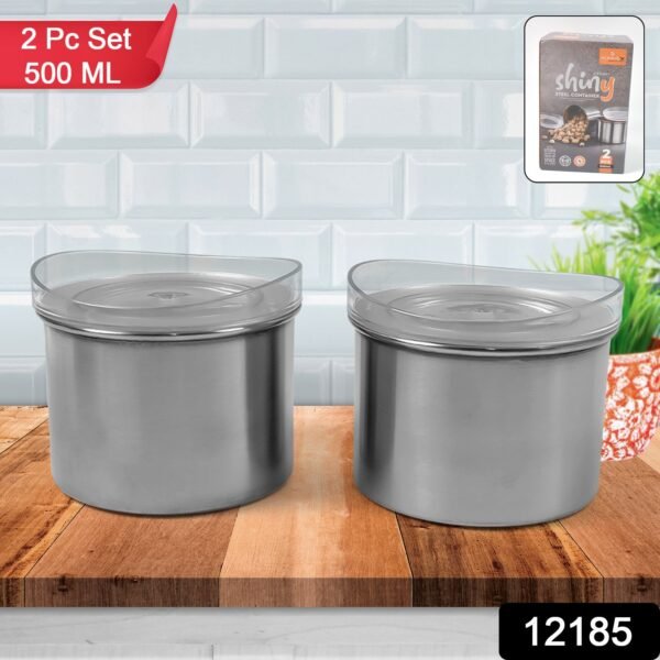 Airtight Stainless Steel Containers – See-Through Lid, 500ML (Set of 2) | Konvex