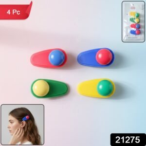 Snap Hair Clip Set – Decorative Rounded Accents, 4 Pieces