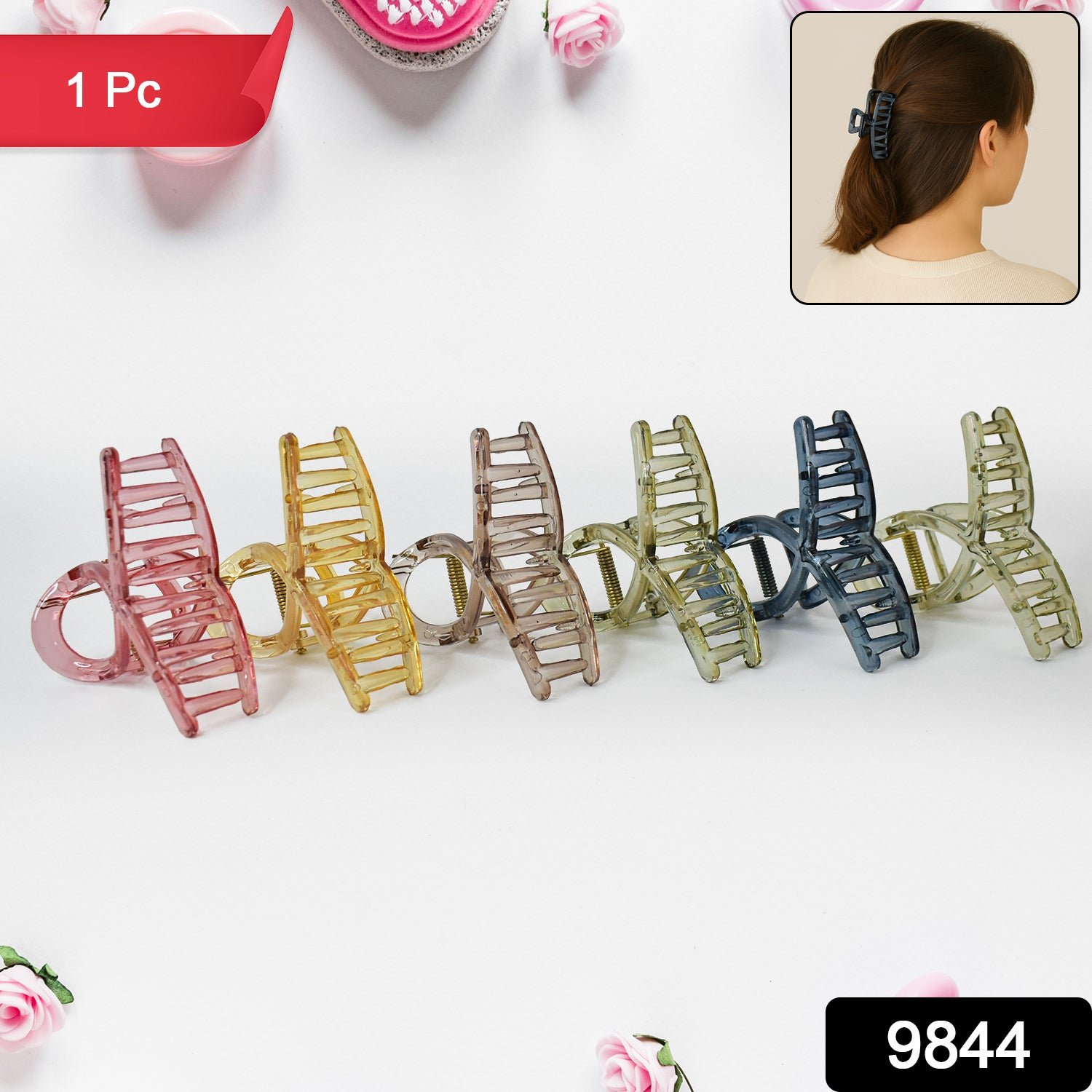 Matte Plastic Hair Clamp – Durable Firm Grip for All Hair Types