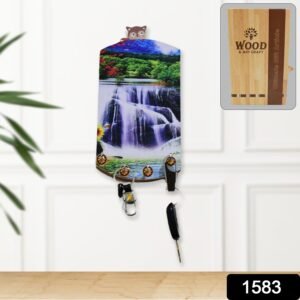 Wooden Wall Decor with Hooks – Vertical Scenery Art | GlimmerHome