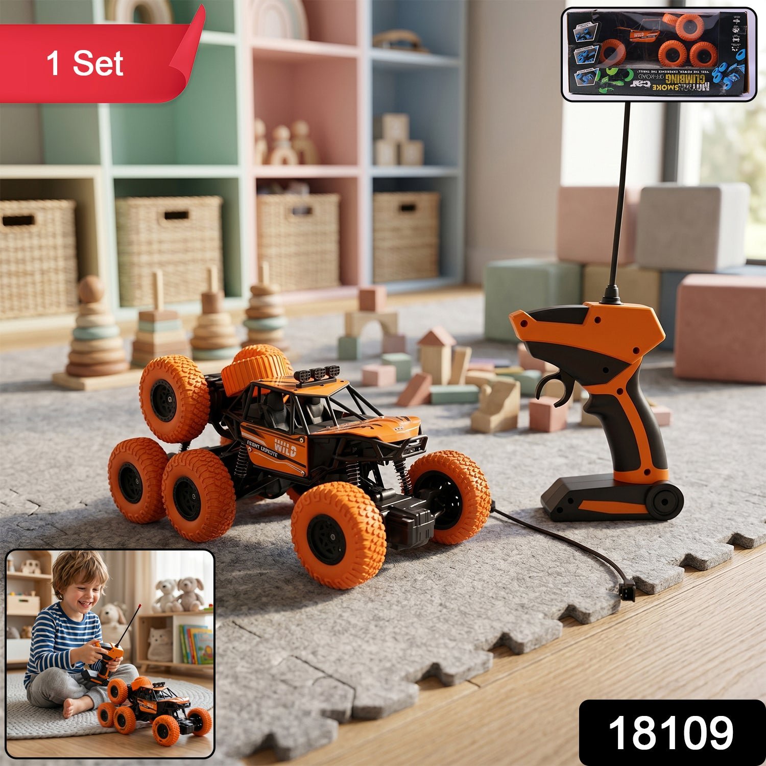 RC Off-Road Car – 8-Wheel Rock Climber for Kids | Spark Tots