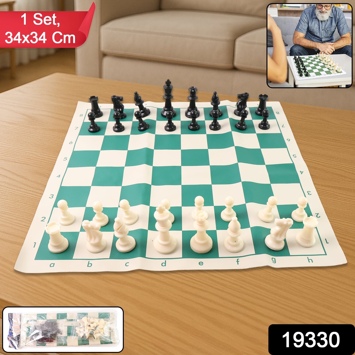 Portable Chess Set – Foldable, Travel-Friendly with Plastic Pieces