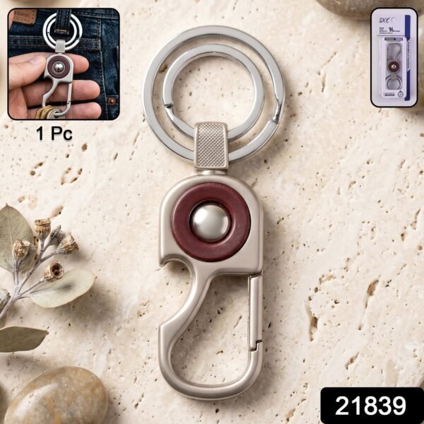 Heavy Duty Metal Key Holder – Secure Lock Carabiner & Dual Rings