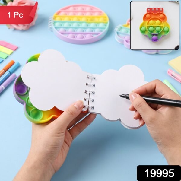 Rainbow Push Bubble Pop It Diary Fidget Notebook for Kids Silicone (1 Pc)