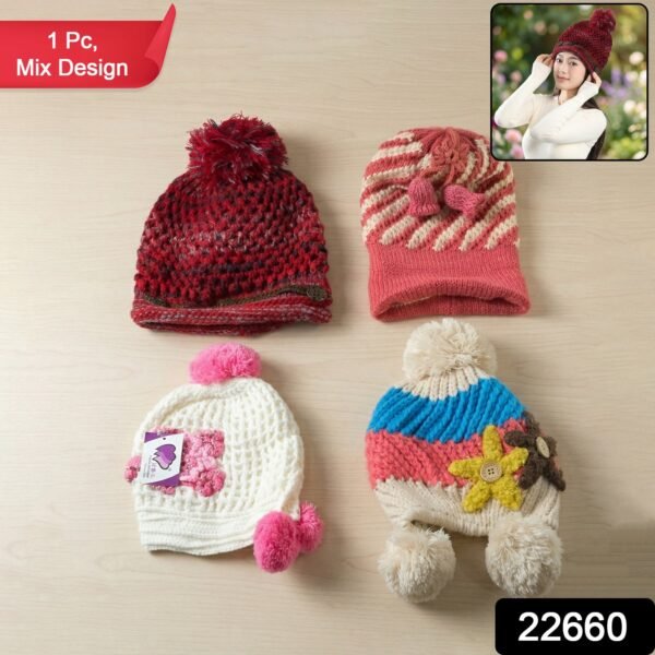 Winter Woolen Knitted Caps – Soft, Warm & Unisex Design