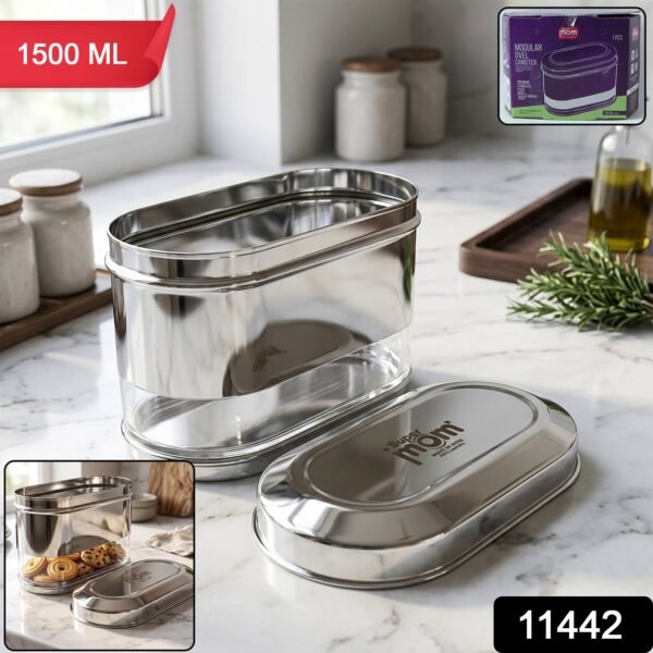 Stainless Steel Oval Canister – Airtight Food Storage for Freshness