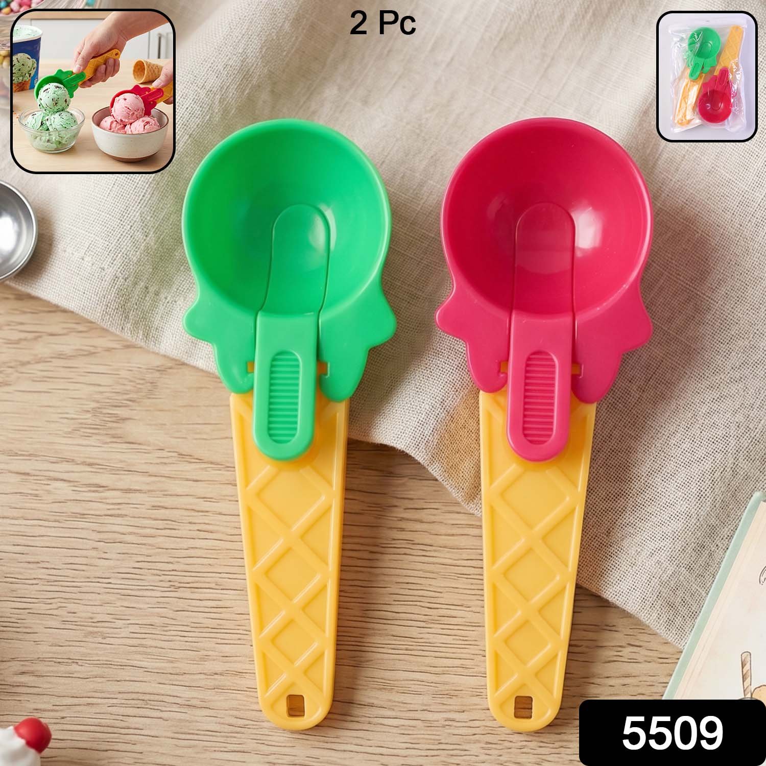 Ice Cream Scoop Set – Easy-Release 2-Pc Plastic | Quickslice