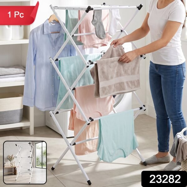 Metal Foldable Clothes Drying Rack – 3 Tier Portable Stand