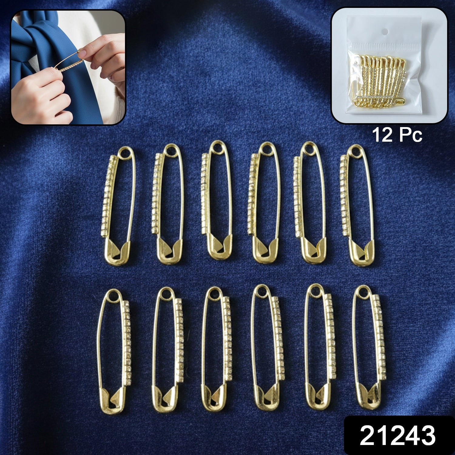 sku_68ae02c8-1bc8-4b6a-8fe1-d54f8fb29038 Golden Safety Pin Brooch Set – Elegant Stone-Embedded Design