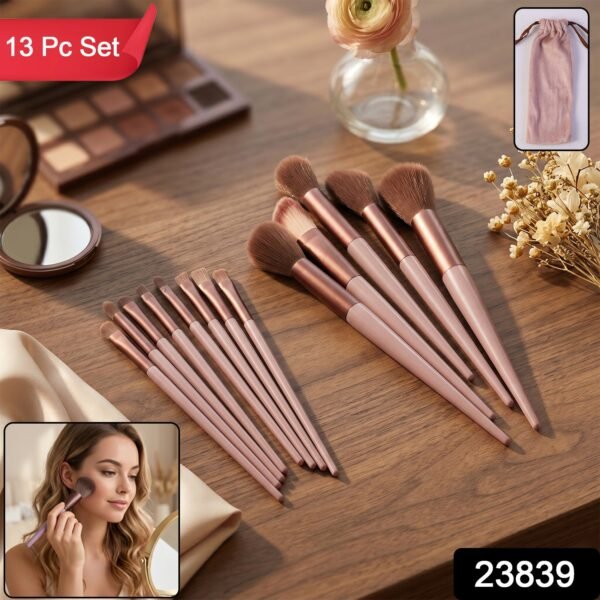 Professional Makeup Brush Set – Complete 13-Piece Collection with Pouch