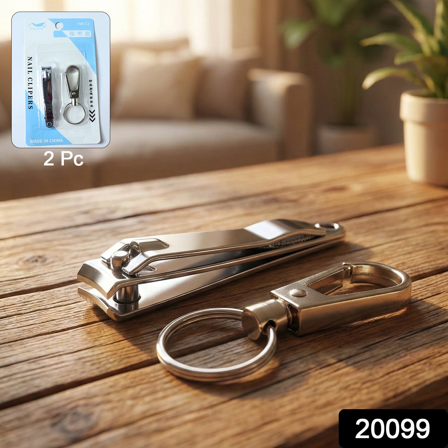Stainless Steel Nail Clippers – Compact Set with Keychain Holder