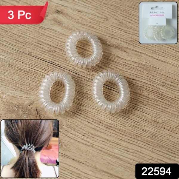Transparent Spiral Coil Hair Ties – No Damage & Strong Hold