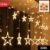 LED Curtain Lights – 12 Star Warm White for Home & Diwali | Giftoiza
