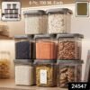 Plastic Food Storage Container Set 700ml Airtight Pantry Jars (8 Pc Set)