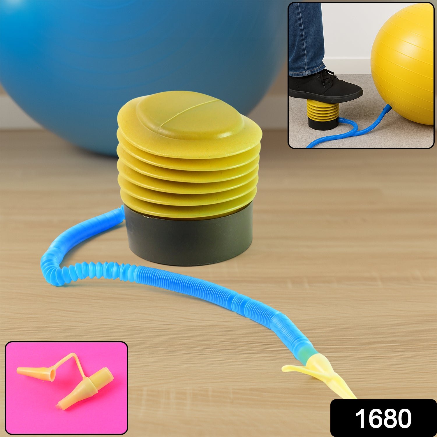 Foot Air Pump – Portable & Durable for Exercise Balls | FitFuzion