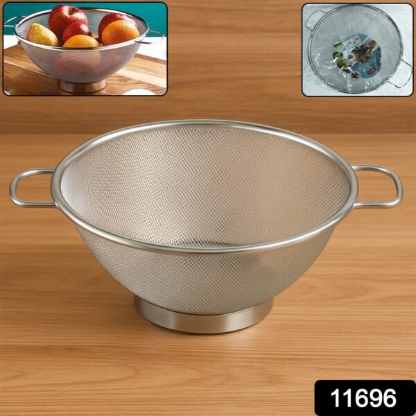Stainless Steel Mesh Colander – Durable Kitchen Strainer with Handles