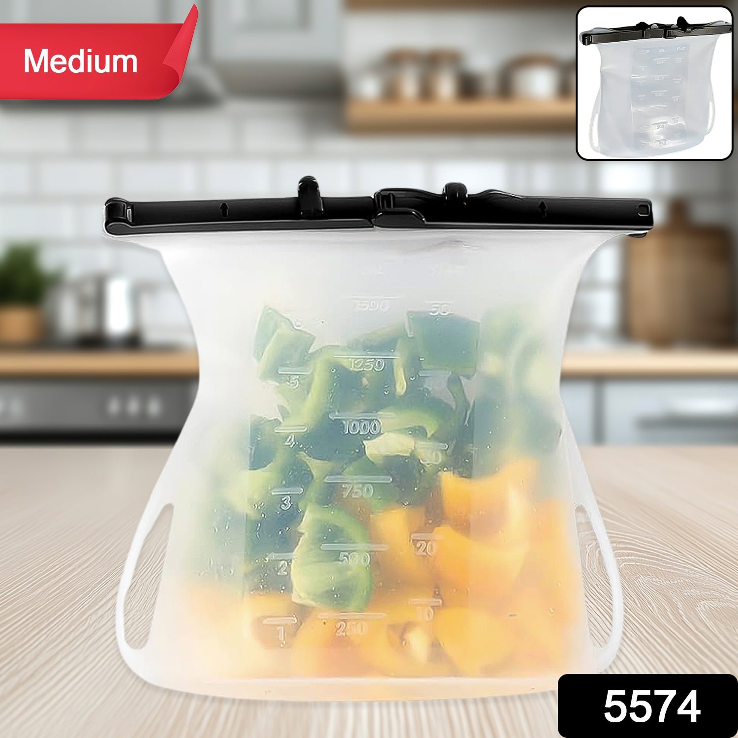 Reusable Silicone Food Bag – Leakproof, BPA-Free, Versatile | Tidy Table