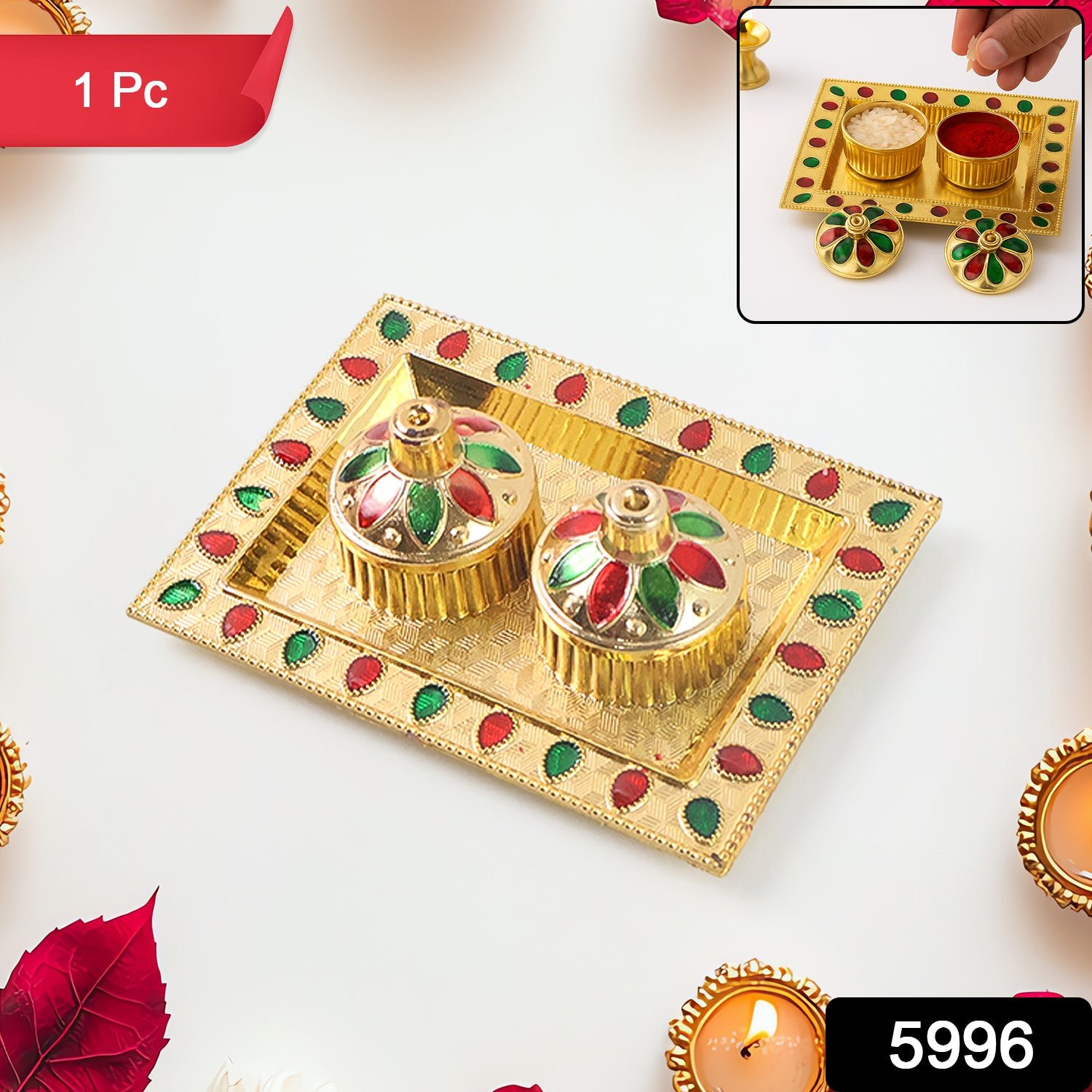 Raksha Bandhan Pooja Thali – Festive Plastic Kumkum Holder | CookAura