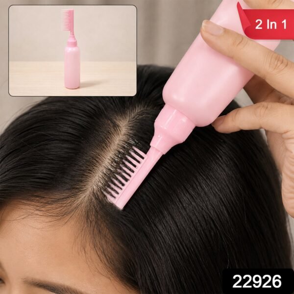 2 In 1 Hair Oil Applicator Bottle with Scalp Comb for Root Care (1 Pc)