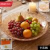 Glass Round Serving Plate 23 x 23 Cm Decorative Fruit Snack Platter (1 Pc)