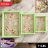 Serving Tray Set – Elegant Floral Design with Side Handles