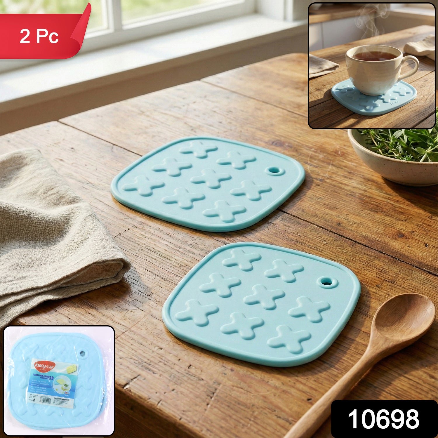 Heat-Resistant Cup Coaster & Hot Pot Pad Set – 2-Piece Durable Protection