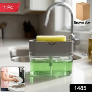 Kitchen Soap Dispenser with Sponge Holder – Organised Dishwashing | VelvetBubbles