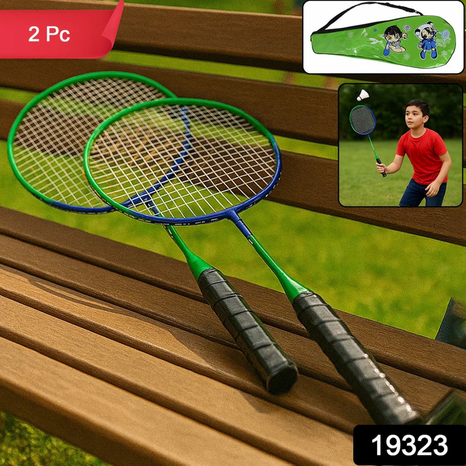Kids Badminton Racket Set – Lightweight with Carry Bag for Beginners