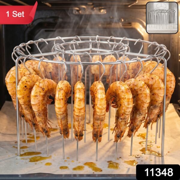 Air Fryer Skewer Stand Stainless Steel BBQ Kebab Rack Holder (1 Set)
